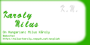 karoly milus business card