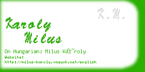 karoly milus business card